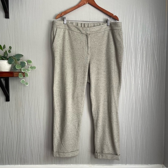 Talbots Marled Gray Soft Knit Cuffed Pants Womens Size 2X Petite - Picture 2 of 9